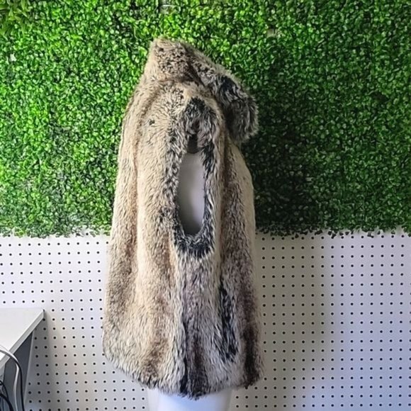 Blassport Reversible Womens Faux Fur Vest Zip Closure Tan Black Brown Size Small - Picture 6 of 10